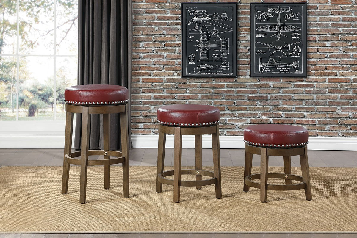 Westby Round Swivel Stool - Red