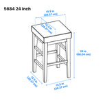 Pittsville Counter Stool - Espresso, Black - Set of Two