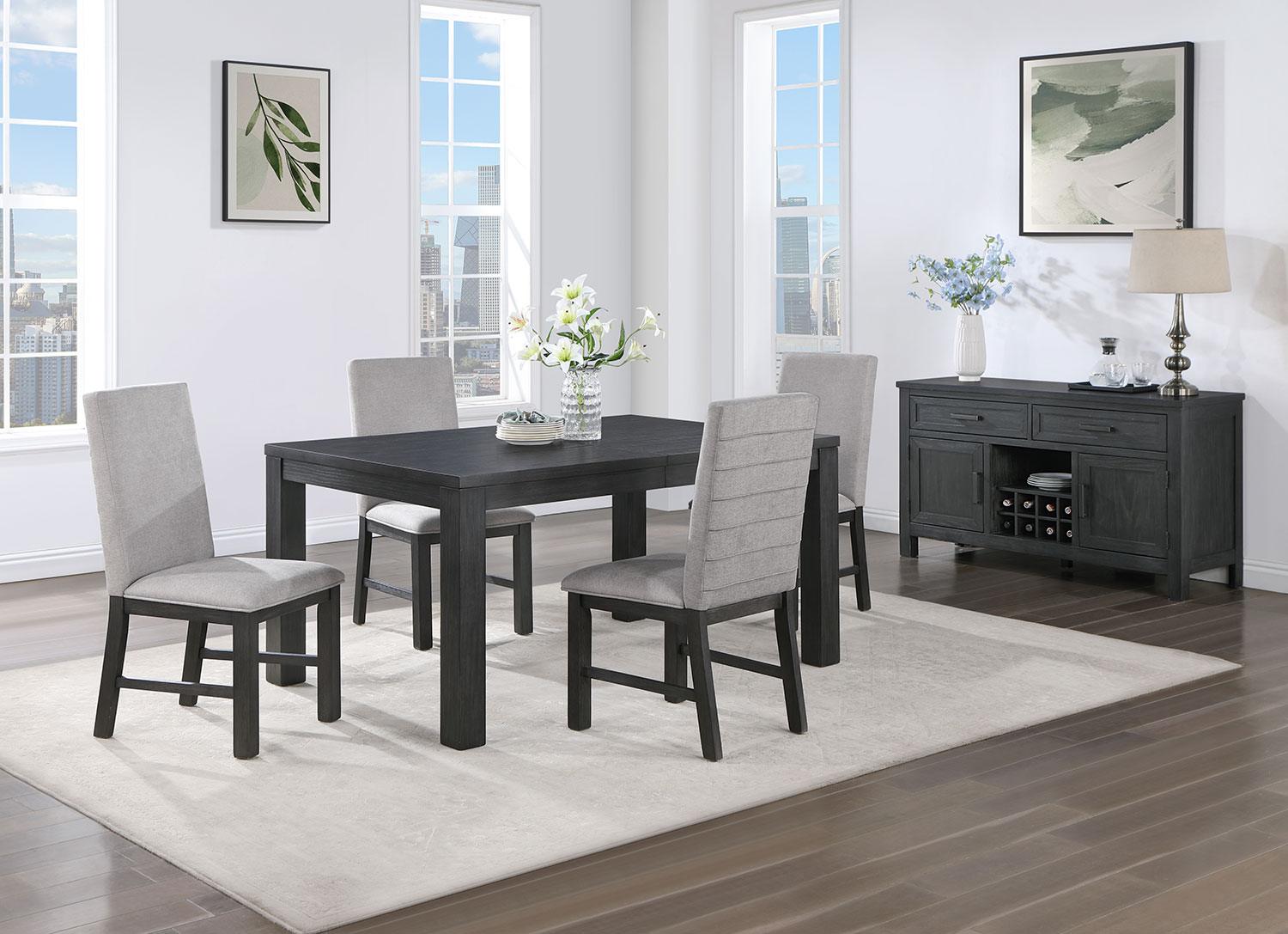 Nola 5-Piece Extendable Dining Set - Dark Grey