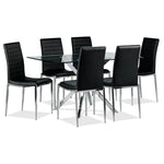 Darron 7- Piece Dining Table Set - Black