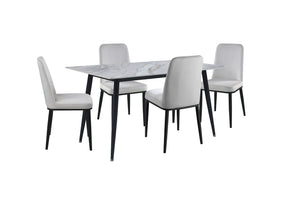 Emberly 5-Piece Sintered Dining Set - Beige, Black