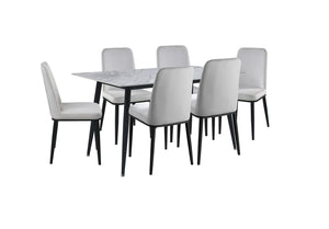 Emberly 7-Piece Sintered Dining Set - Beige, Black