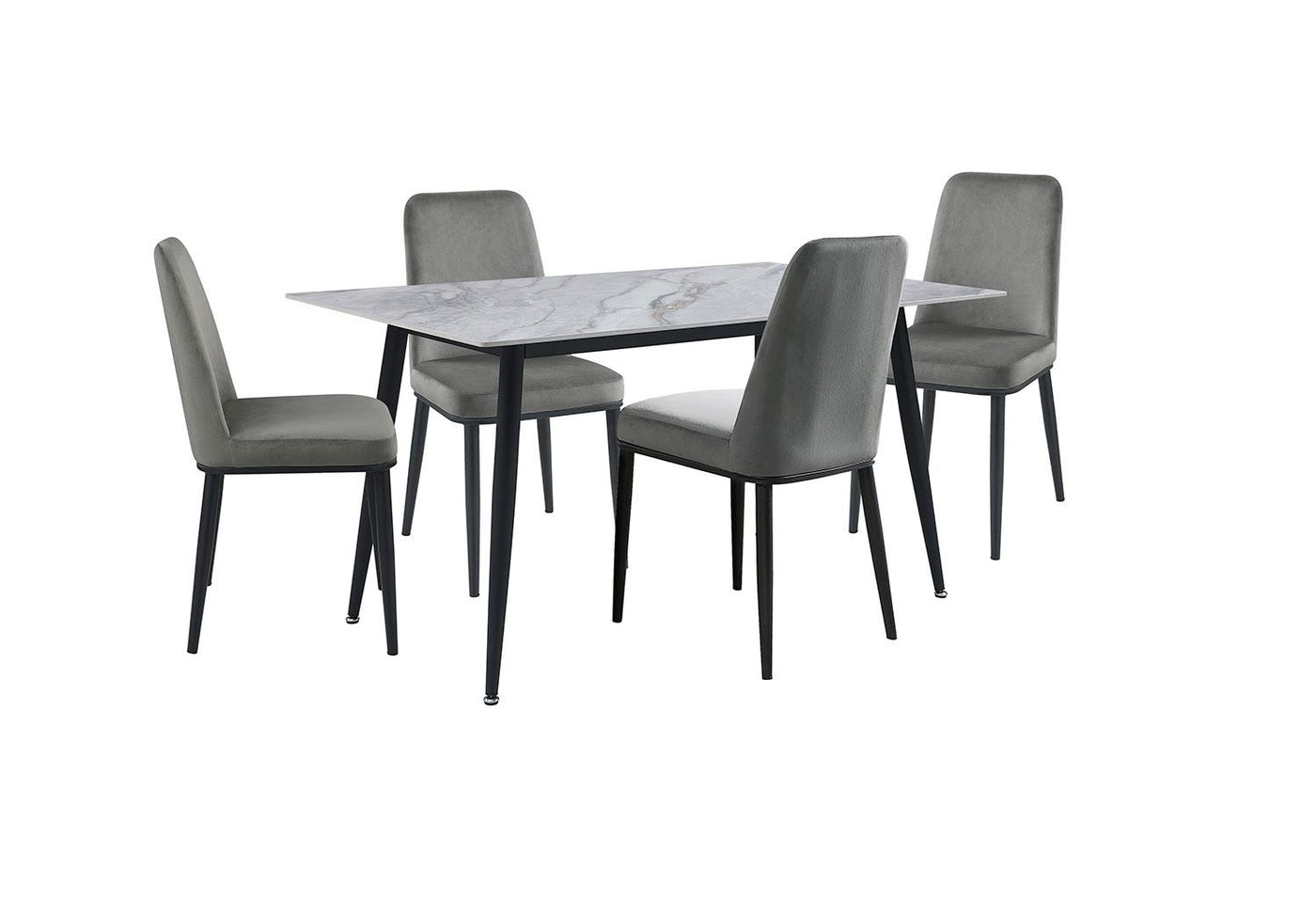 Emberly Sintered Stone Dining Table - Grey, Black