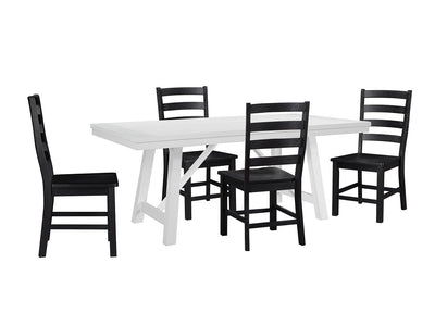 Vivid 5-Piece Dining Set - White, Black