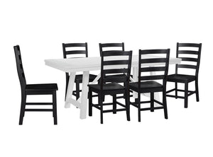 Vivid 7-Piece Dining Set - White, Black