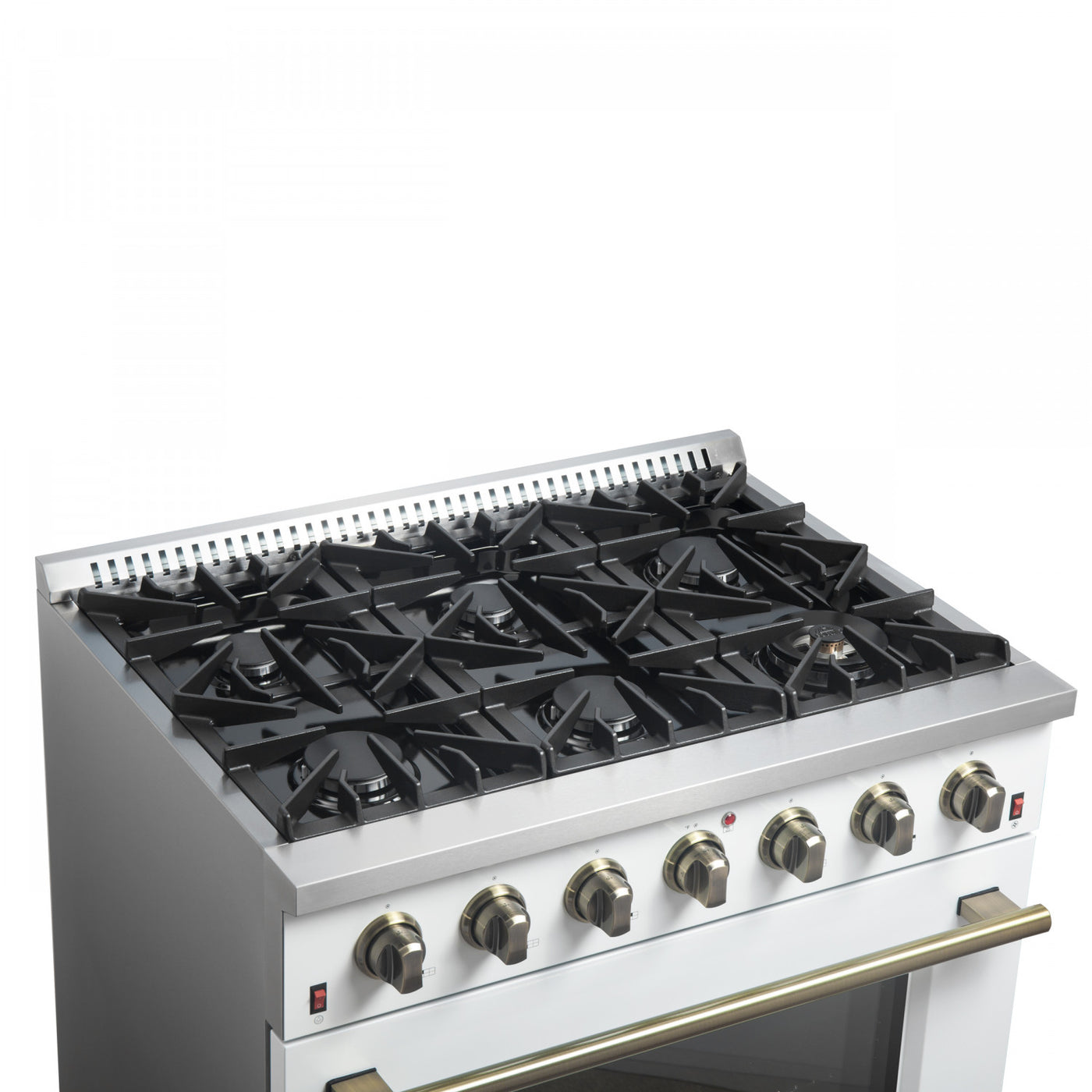 Forno Galiano 36" White French Door Freestanding Gas Range (5.36 Cu. Ft.) - FFSGS6244-36WHT