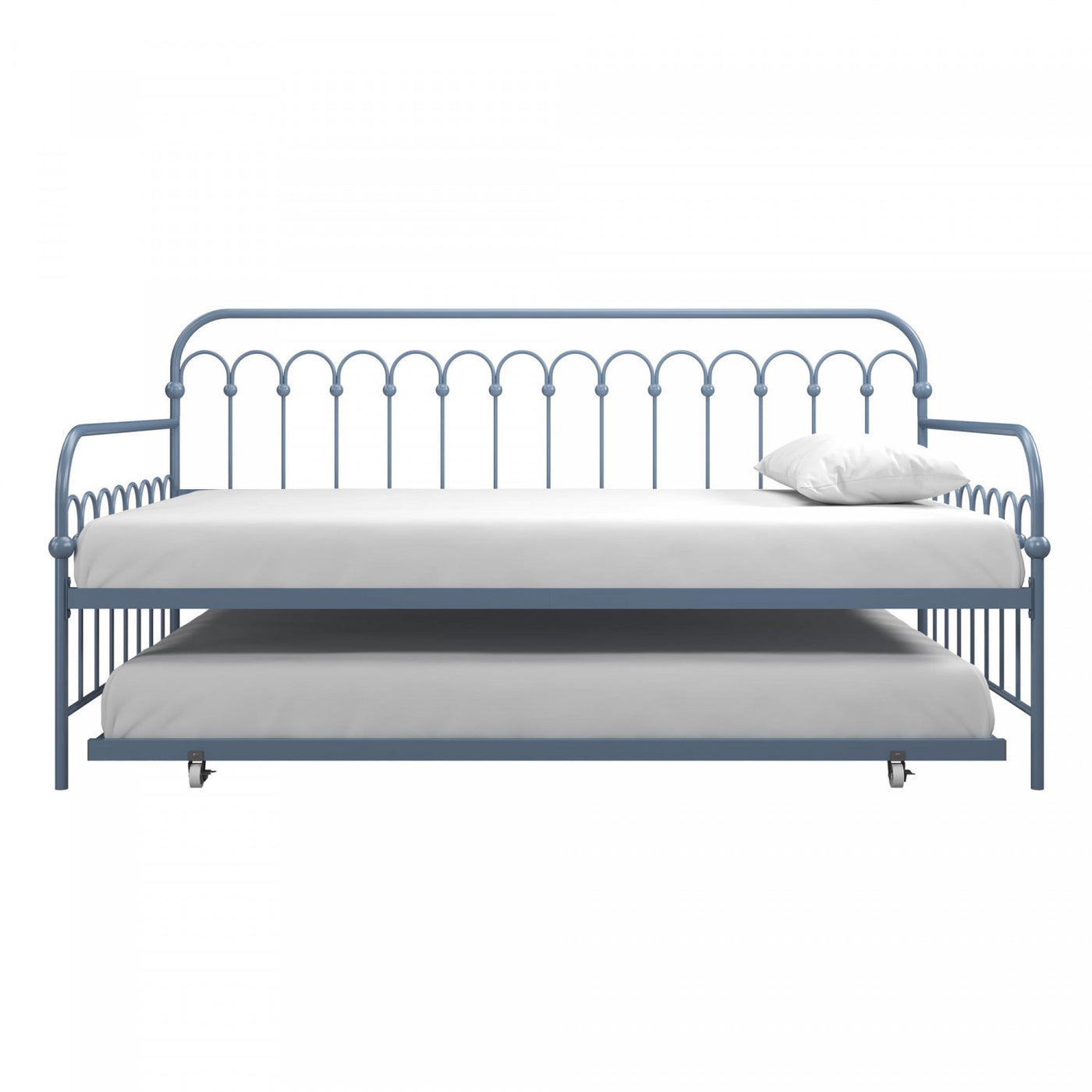 Novogratz Bright Pop Metal Twin Daybed with Trundle - Stone Blue