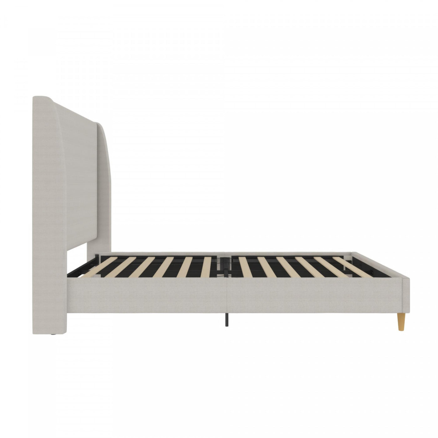 Tess Upholstered Wingback Queen Bed - Whiskey Gray Linen
