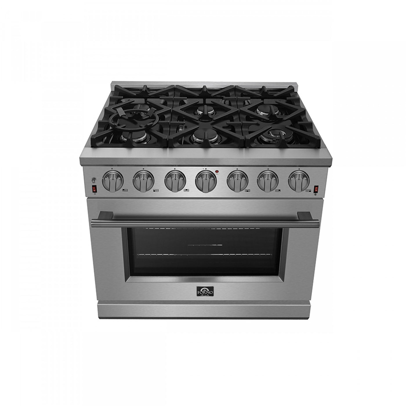 Forno Massimo 36" Stainless Steel Freestanding Gas Range With Air Fry (5.36 Cu. Ft.) - FFSGS6239-36