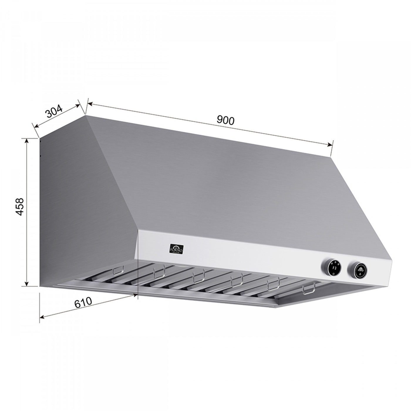 Forno Biagio Stainless Steel 36" 600 CFM Wall Mounted Range Hood - FRHWM5009-36