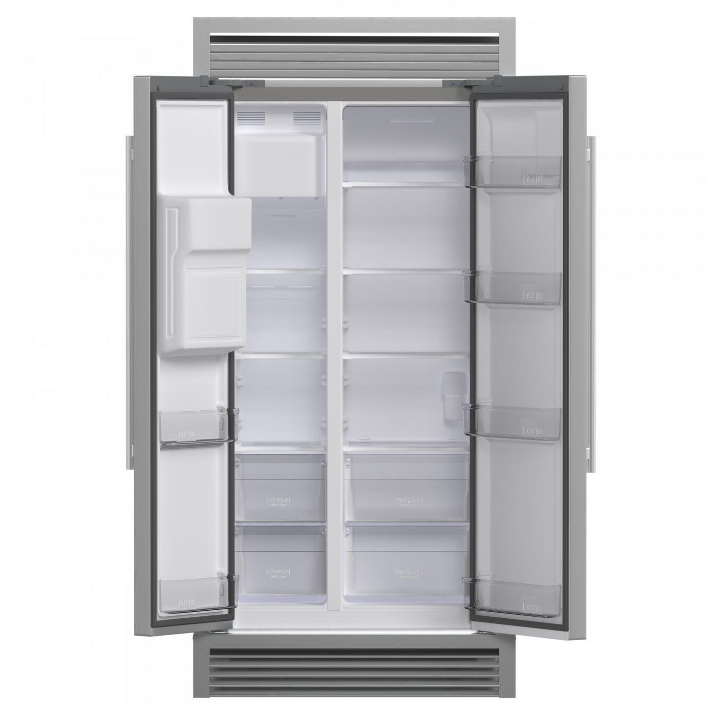 Forno Salerno 40" Stainless Steel Built-in Side-by-Side Refrigerator With Ice & Water Dispenser (20 Cu. Ft.) - FFRBI1844-40SG