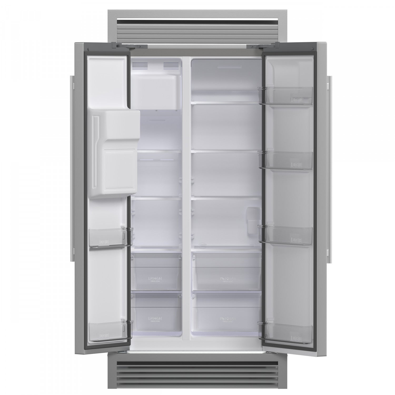 Forno Salerno 40" 20 Cu.Ft. Stainless Steel Built-in Side-by-Side Refrigerator with Ice & Water Dispenser - FFRBI1844-40SG
