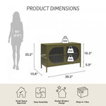 Luna Wide 2-Door Accent Cabinet with Fluted Glass - Olive Green