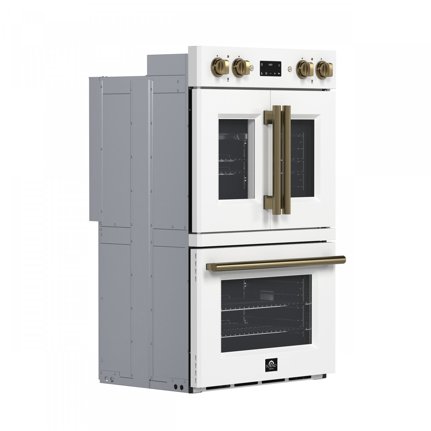 Forno Asti White 30" French Door Double Wall Oven with Dual True Convection and Air Fry (7.36 Cu. Ft.) - FBOEL1340-30WHT