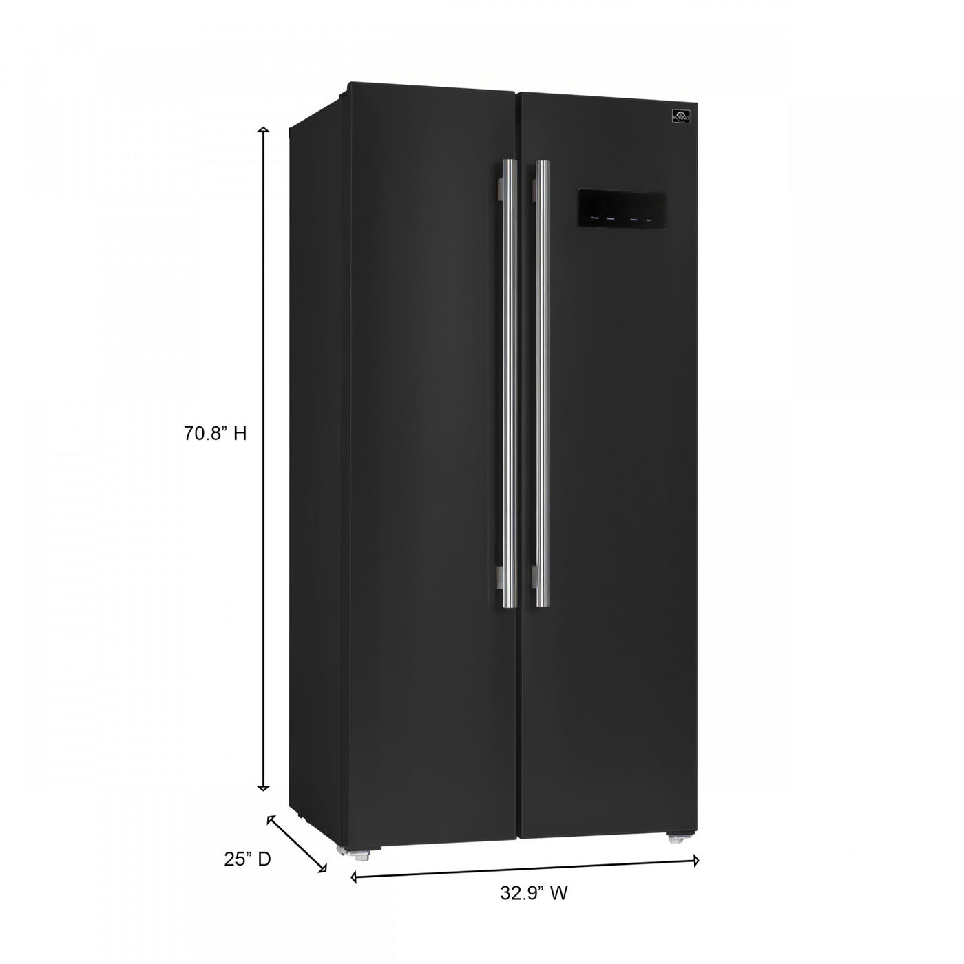 Forno Salerno 33" Black Freestanding Side-by-side Refrigerator (15.6 Cu. Ft.) - FFRBI1805-33BLK