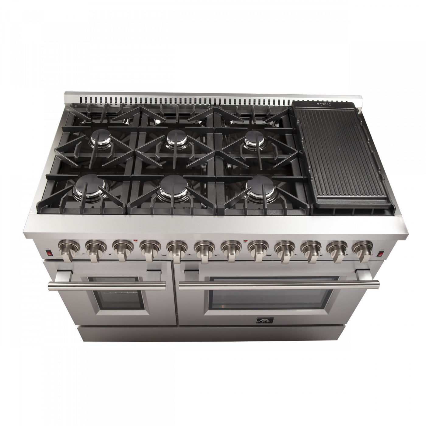 Forno Galiano 48" Stainless Steel Freestanding Dual Fuel Double Oven Range (6.58 Cu. Ft.) - FFSGS6156-48