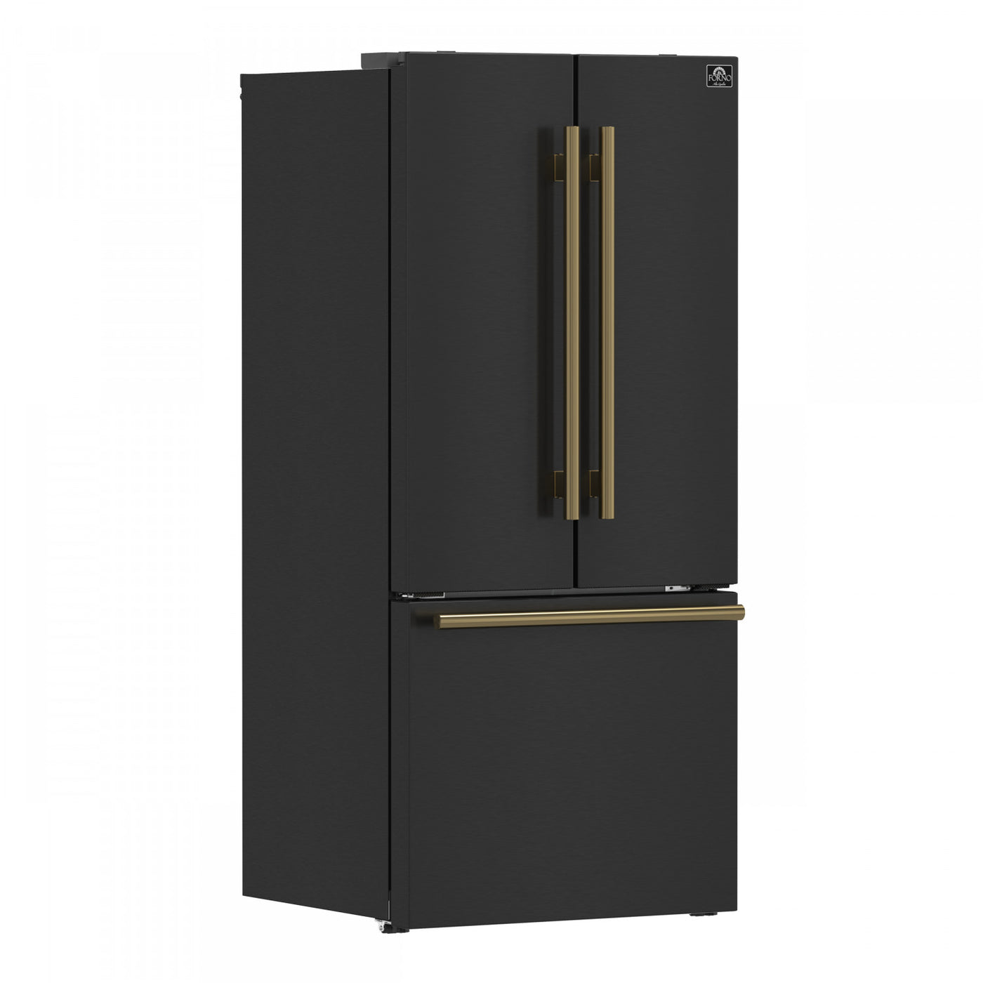 Forno Gallipoli Black French Door Refrigerator with Ice Maker (17.5 Cu. Ft.) - FFFFD1974-31BLK