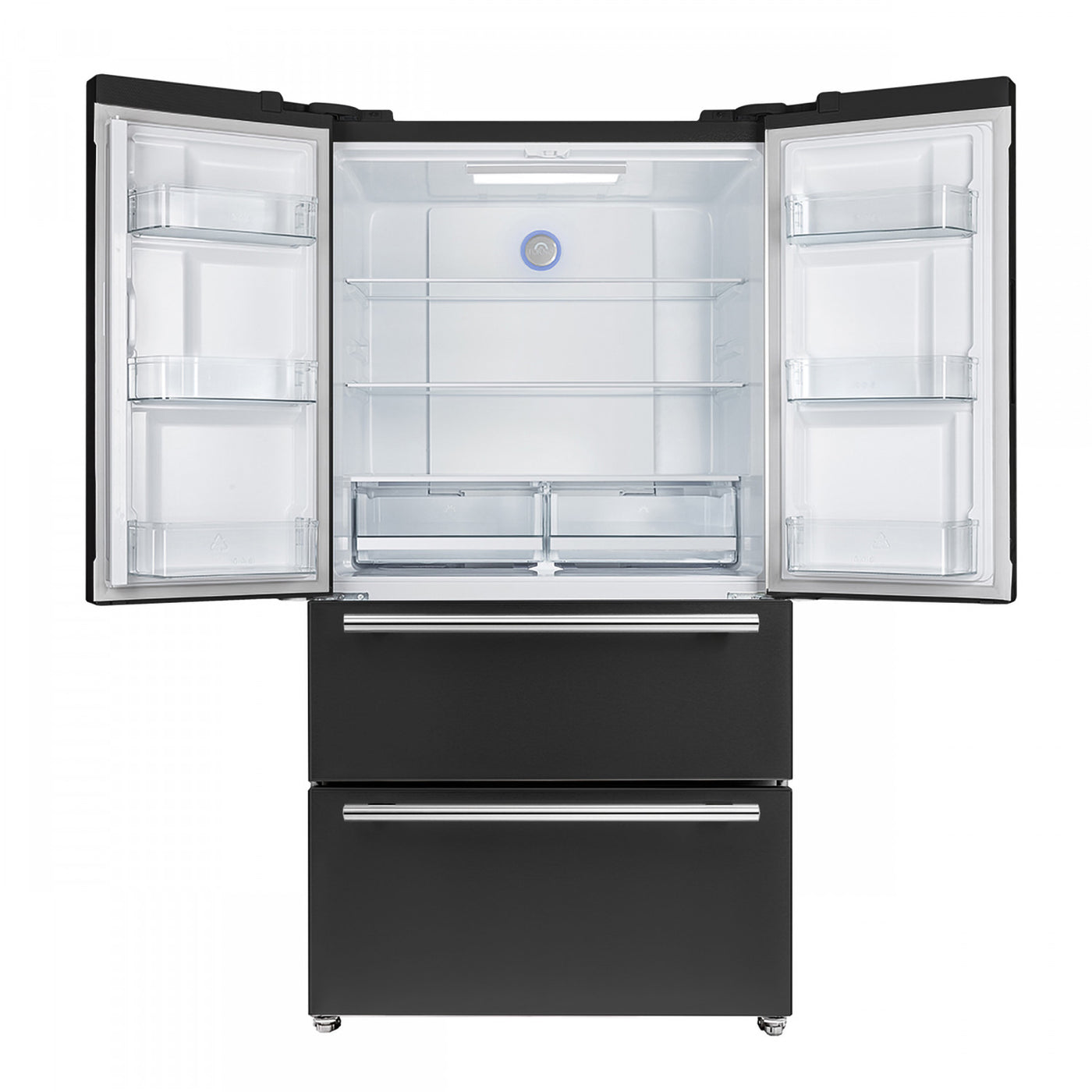 Forno Moena Black Counter-Depth French Door Refrigerator with Ice Maker (19.2 Cu. Ft.) - FFRBI1820-36BLK