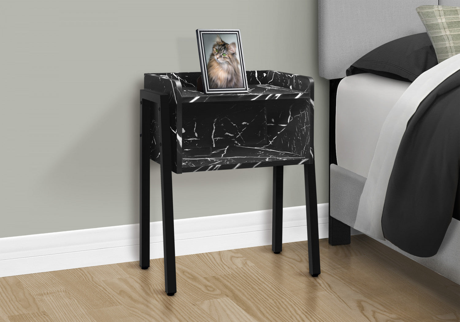 Jora Side Table - Marble Black