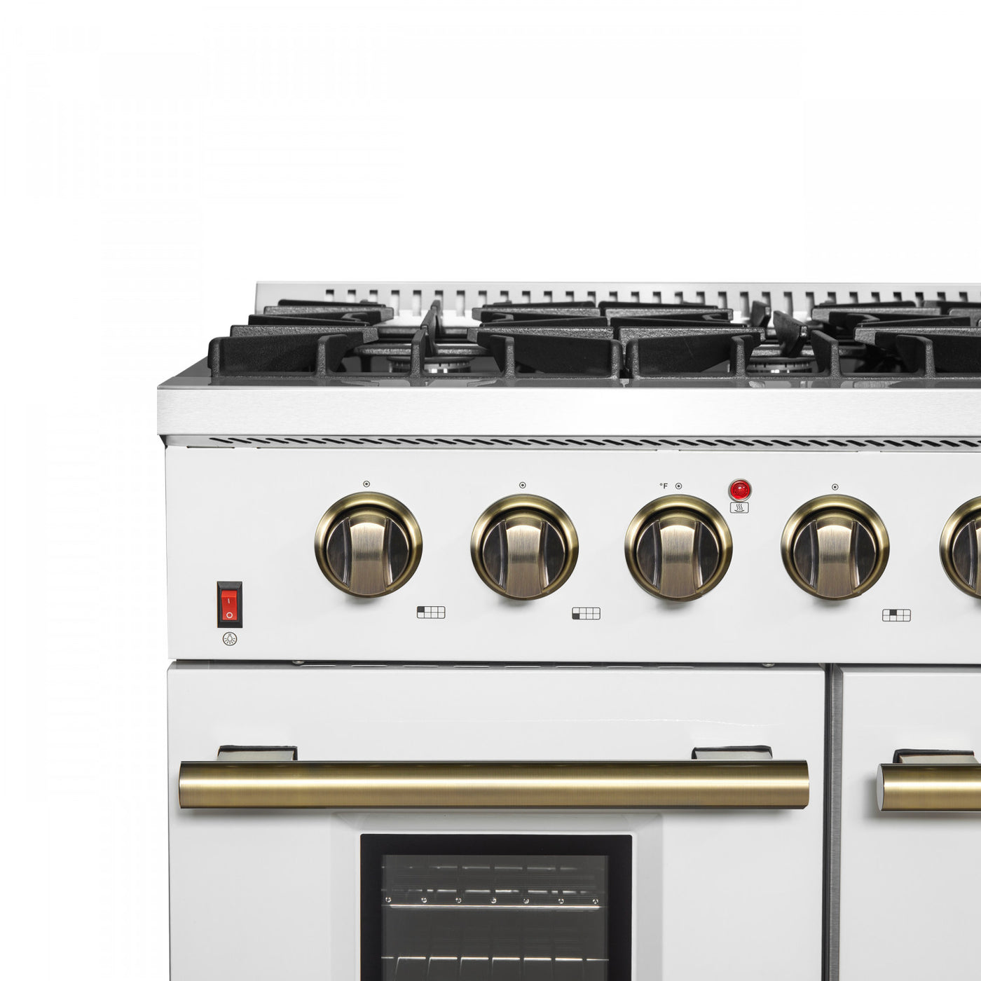 Forno Galiano 48" White Freestanding Double Oven Gas Range (6.58 Cu. Ft.) - FFSGS6244-48WHT
