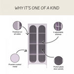 Luna Tall 2-Door Accent Cabinet with Fluted Glass - Lilac