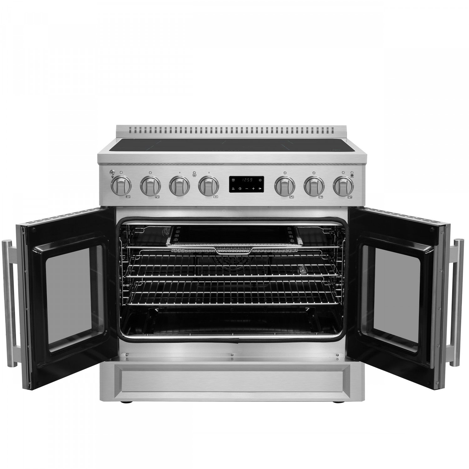 Forno Torino Stainless Steel 36" True Convection Induction Range with Air Fry and Air Sous Vide (5.36 Cu. Ft.) - FFSIN0950-36