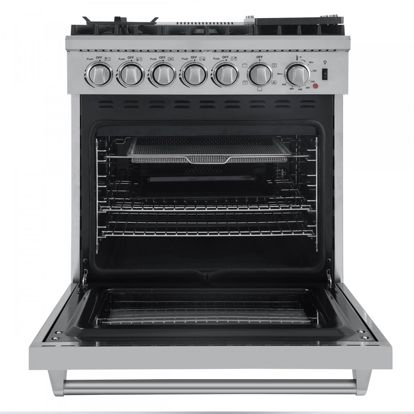 Forno Lazio Stainless Steel Dual Fuel Range With True Convection And Air Fry (4.32 Cu. Ft.) - FFSGS6196-30