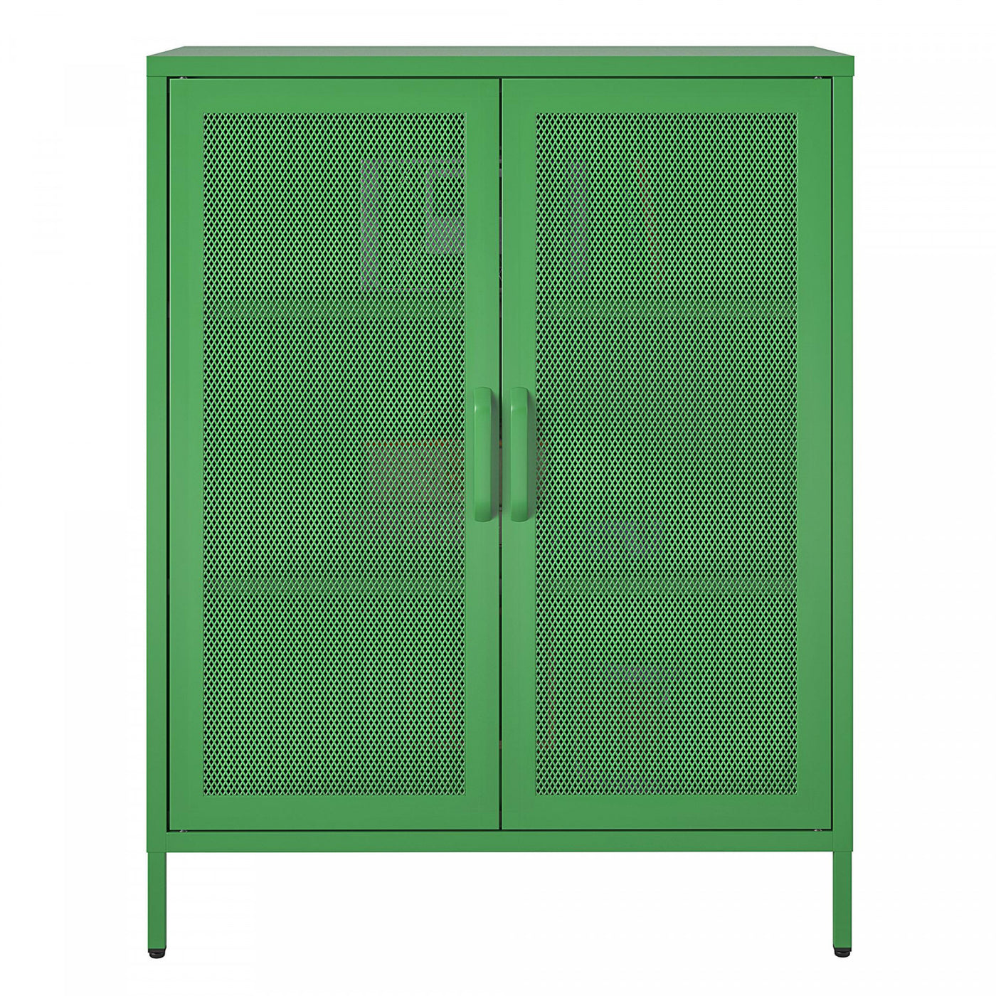 Channing 2 Door Storage Cabinet with Mesh Metal - Kelly Green