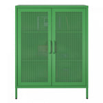 Channing 2 Door Storage Cabinet with Mesh Metal - Kelly Green