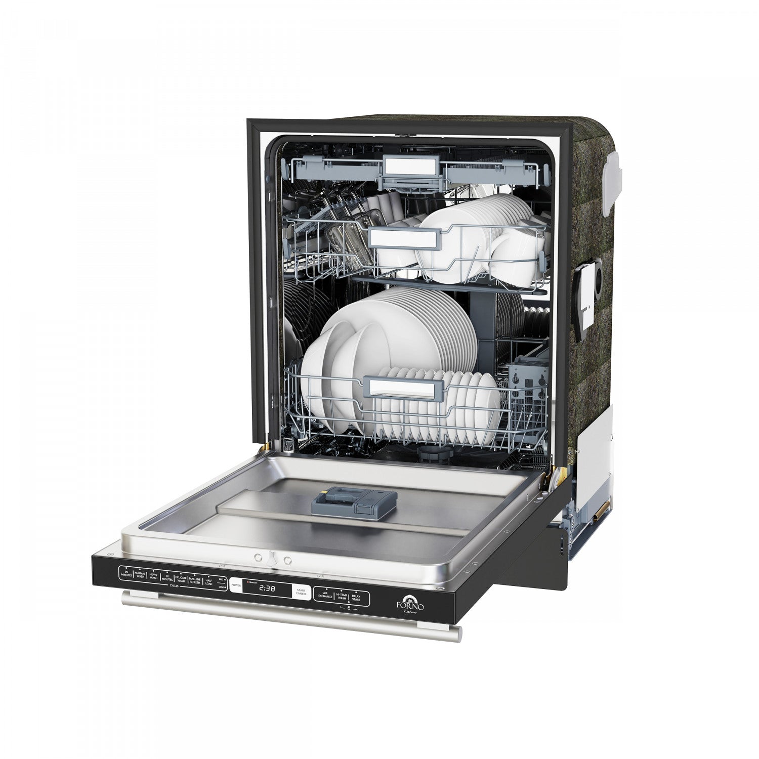 Forno Romano Black Built-in Top Control Dishwasher (52 dBa) - FDWBI8035-24BLK