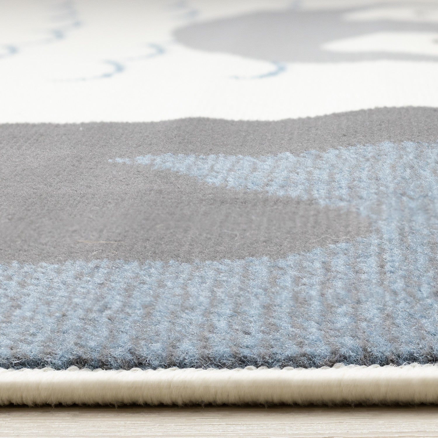 Kids Baby Penguin Area Rug - Grey Blue - 5' X 8'