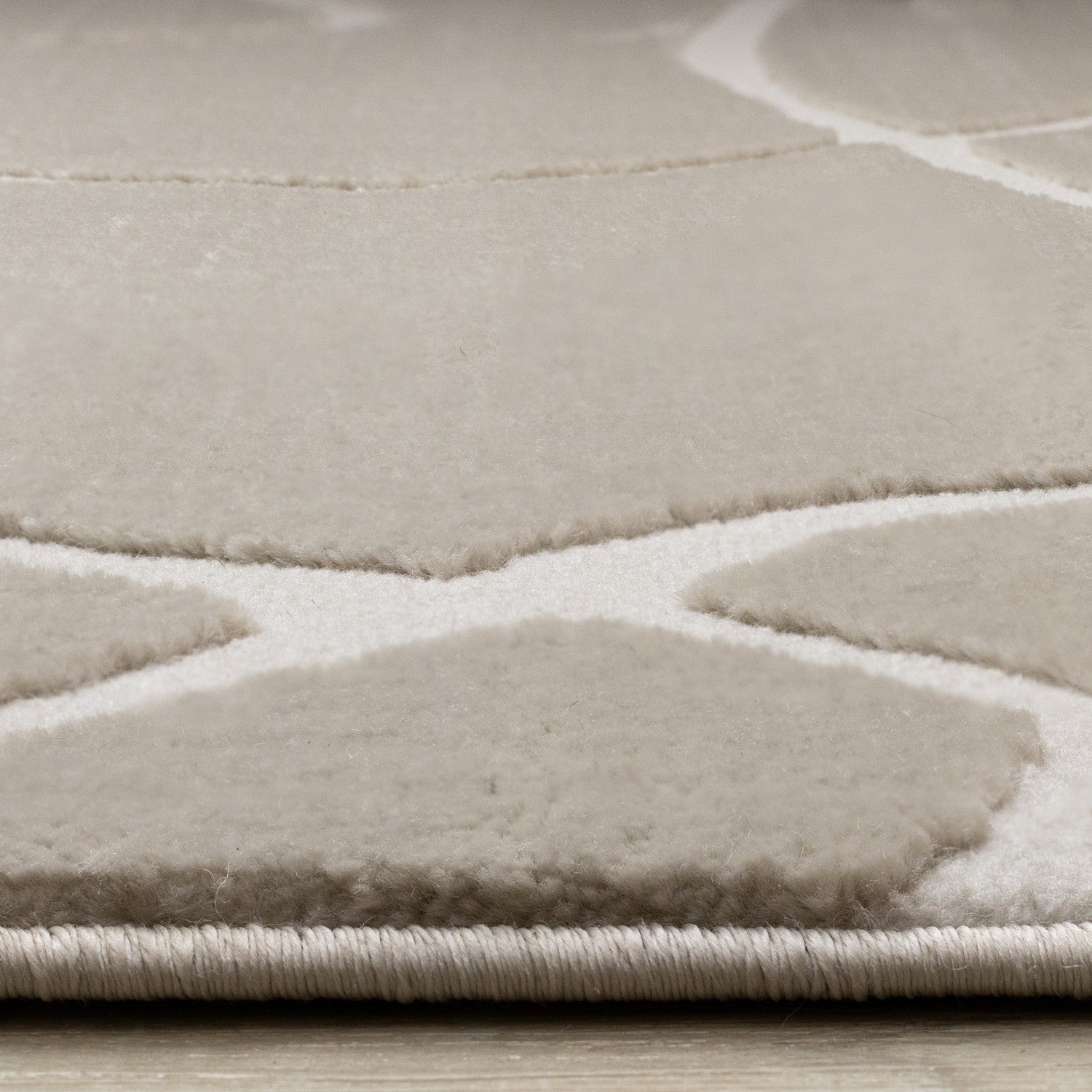 Logan Contemporary Swirls Area Rug - Beige Cream - 5' X 8'