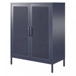 Channing 2 Door Storage Cabinet with Mesh Metal - Navy