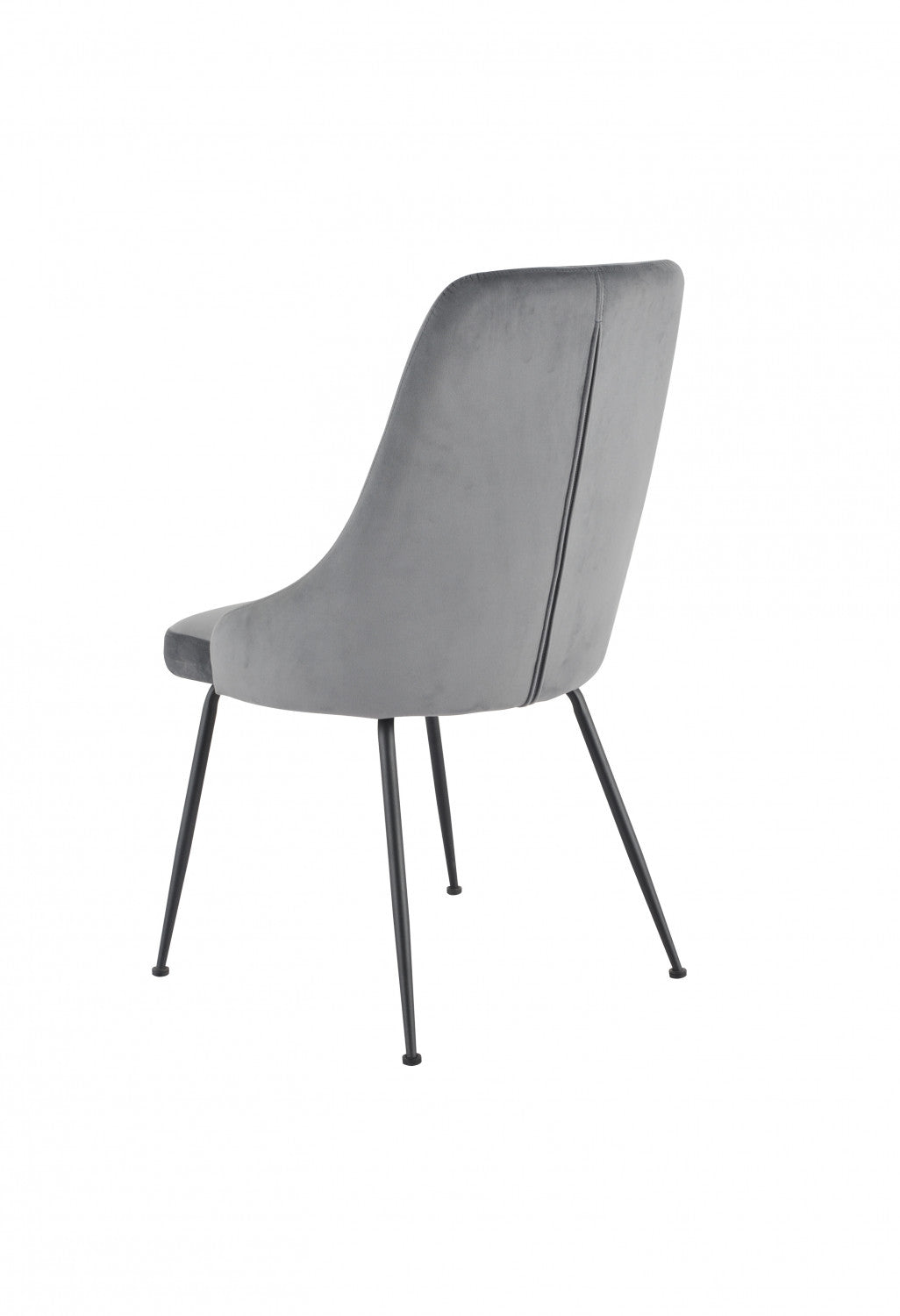 Peacock Velvet Dining Chair - Grey/Black - Set of Two