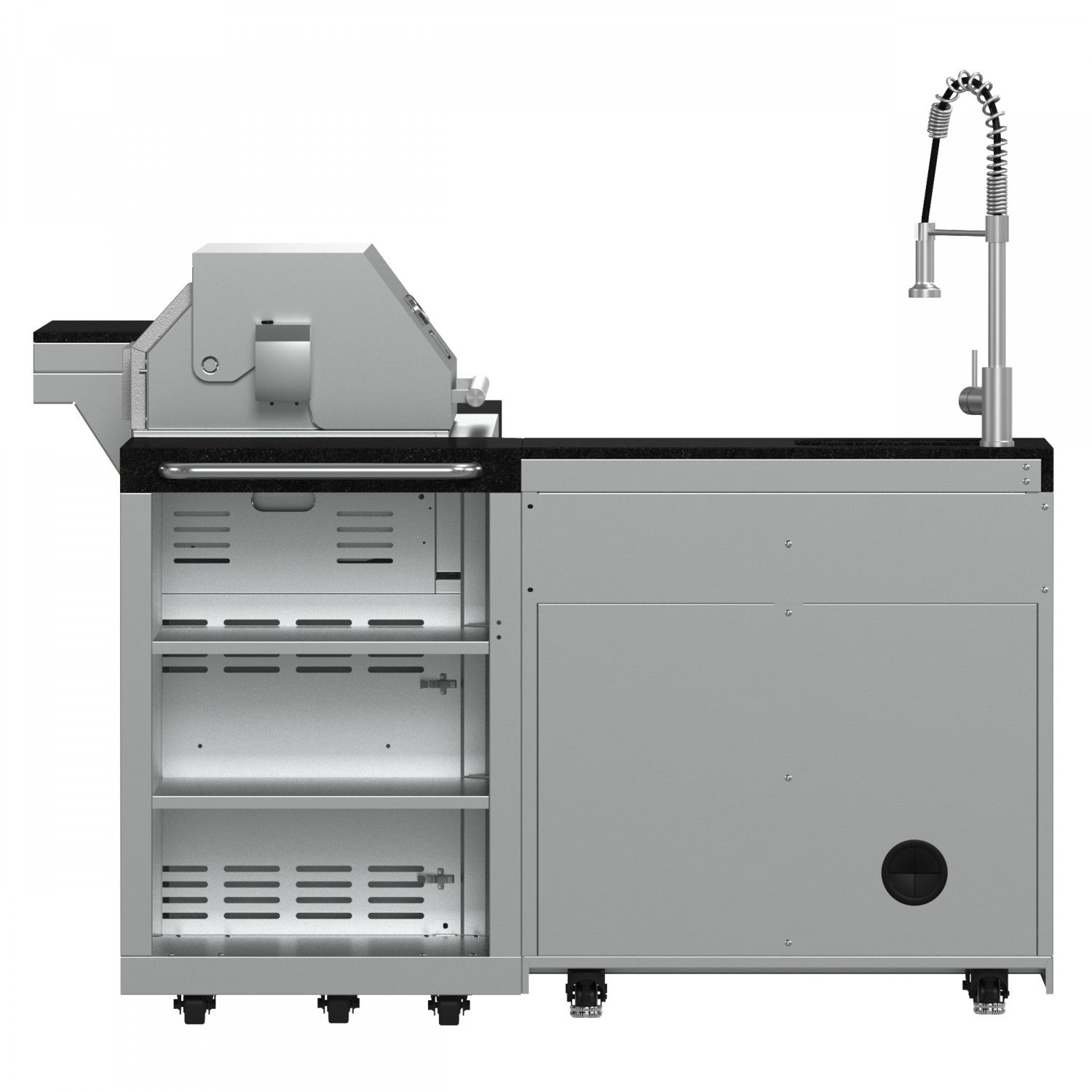 Forno Bulnes Black Countertop Outdoor Kitchen with 40" 84,000 BTU BBQ and Beverage Centre - FODKT2520BLK