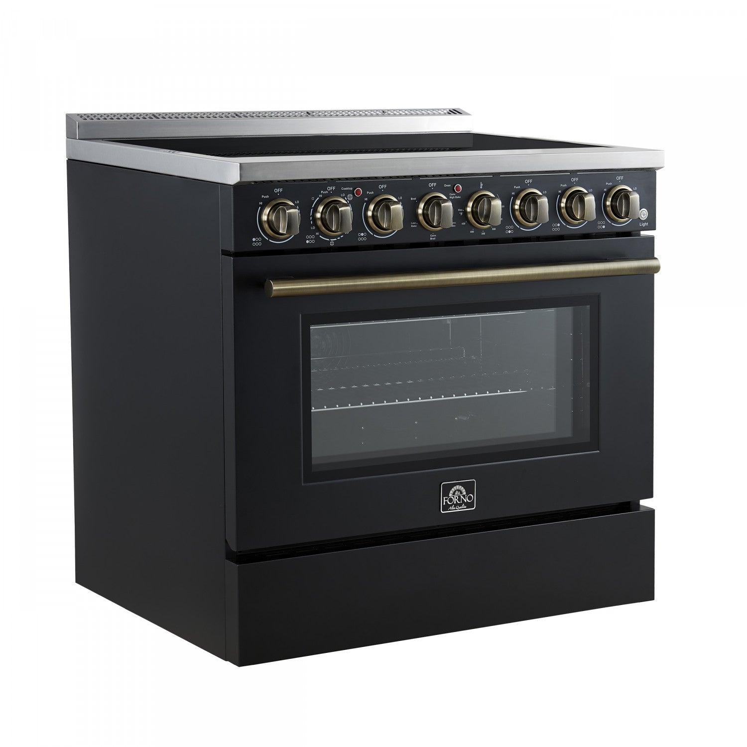 Forno Paolo 36" Black Freestanding Electric Range with True Convection (5.44 Cu. Ft.) - FFSEL6011-36BLK