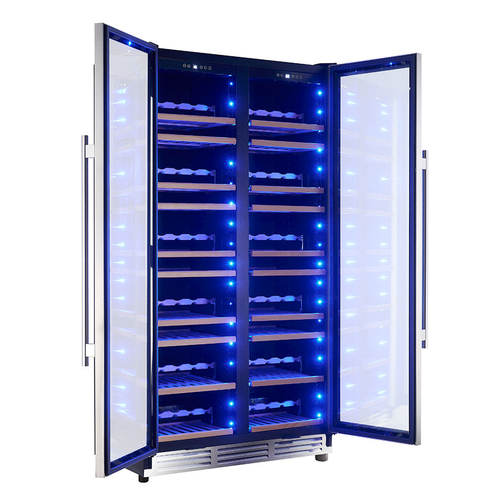 Forno Vernazza 40" Stainless Steel 166 Bottle Dual Zone Wine Cellar (25 Cu. Ft.) - FWCDR6642-40S