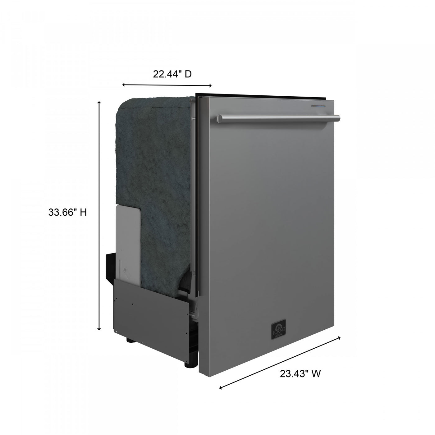 Forno Romano Stainless Steel Built-in Top Control Dishwasher (52 dBa) - FDWBI8035-24S