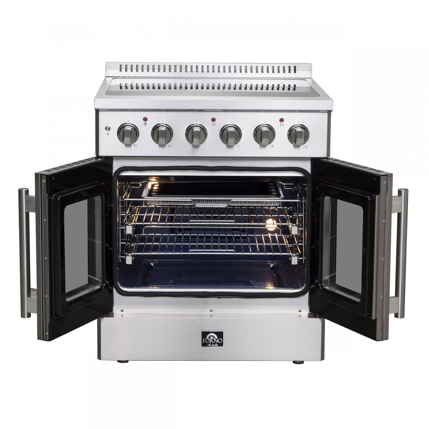 Forno Galiano 30" Stainless Steel French Door Electric Range With True Convection And Air Fry (4.32 Cu. Ft.) - FFSEL6917-30