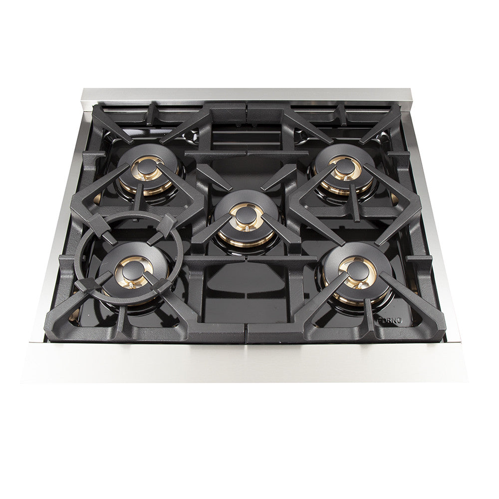 Forno Capriasca 30" Stainless Steel Dual Fuel Range With True Convection (4.32 Cu. Ft.) - FFSGS6187-30