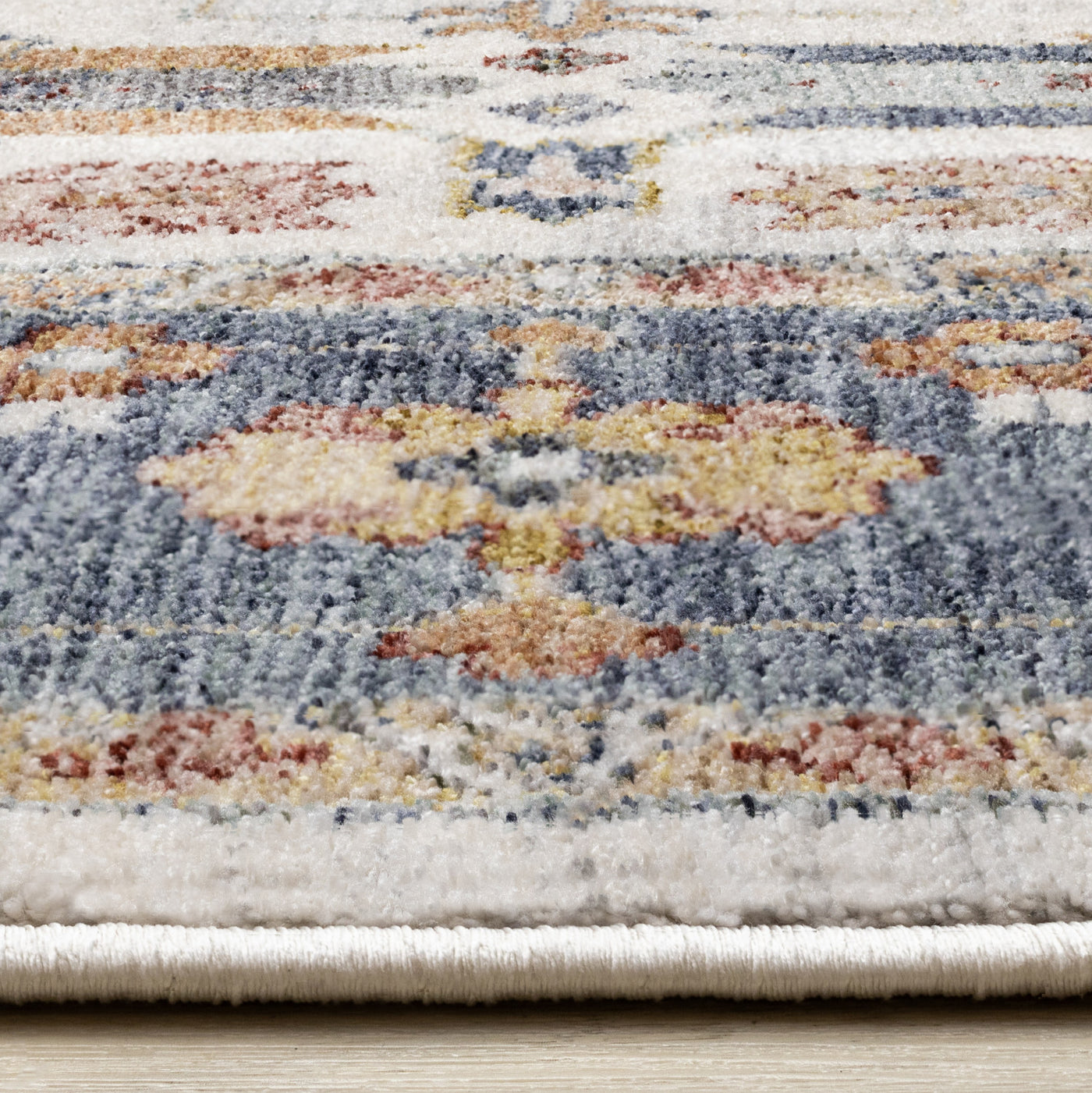 Macie Traditional Border Area Rug - Cream Blue - 5' X 8'