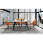 Eugenie Velvet Dining Chair - Orange - Set of Two