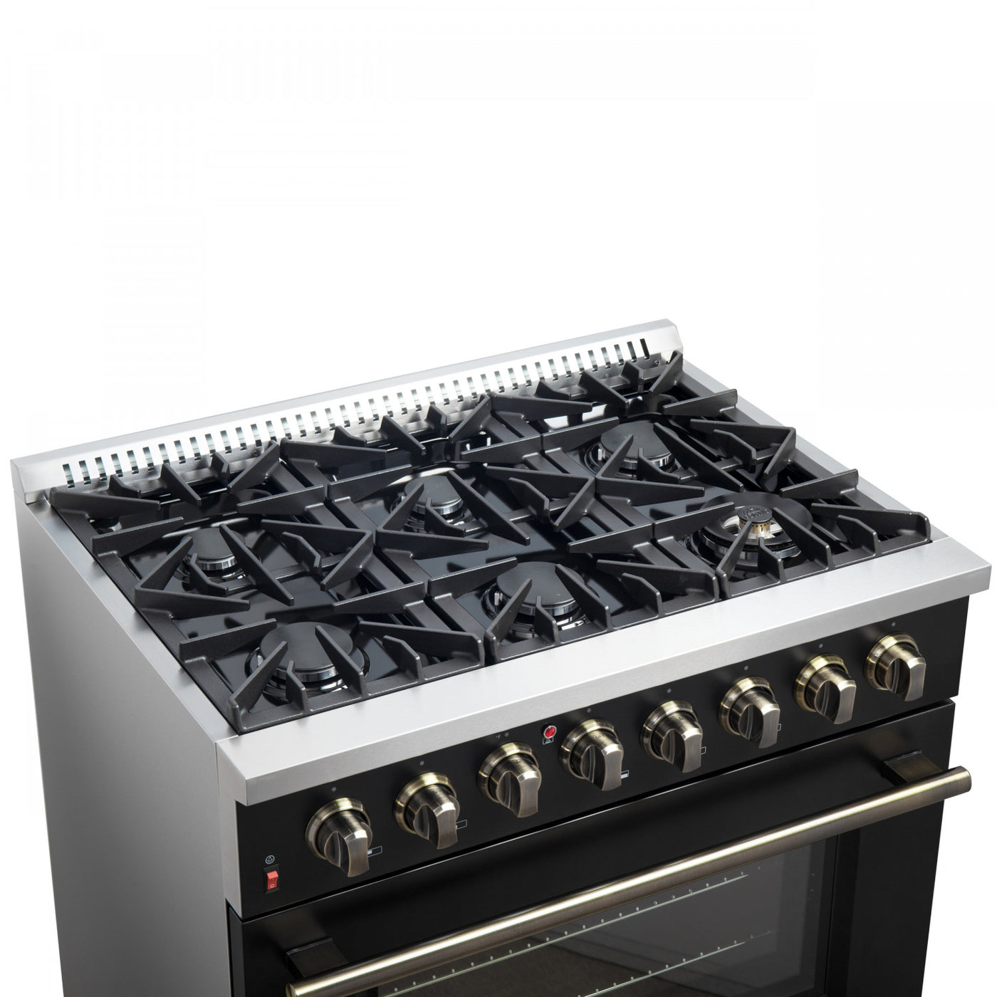 Forno Galiano 36" Black Dual Fuel Range (5.36 Cu. Ft.) - FFSGS6156-36BLK