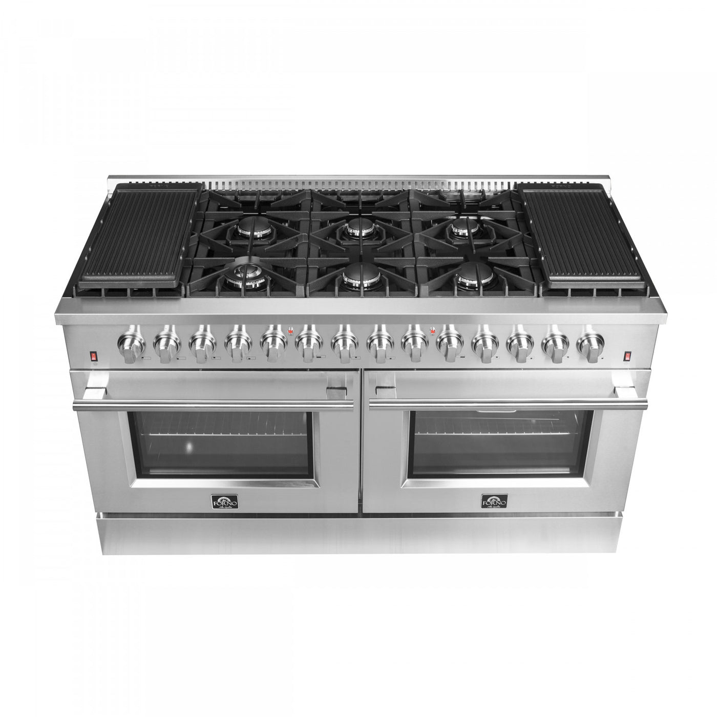 Forno Galiano 60" Stainless Steel Freestanding Dual Fuel Double Oven Range With True Convection (8.64 Cu. Ft.) - FFSGS6156-60
