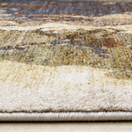 Micah Modern Galaxy Area Rug - Cream Grey Blue - 8' X 11'