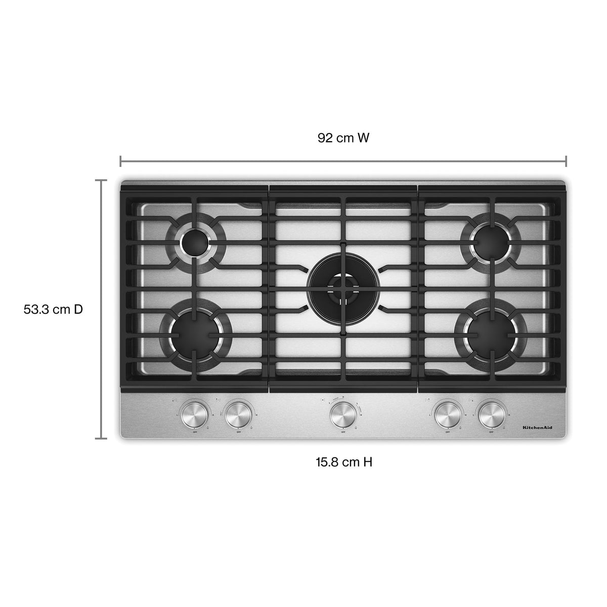 KitchenAid Stainless Steel Gas Cooktop - KCGK536SSS