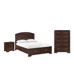 Arista 5-Piece Full Storage Bedroom Package - Cherry