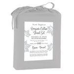 Cotton House 100% Organic Cotton King Sheet Set - 500 Thread Count Silver