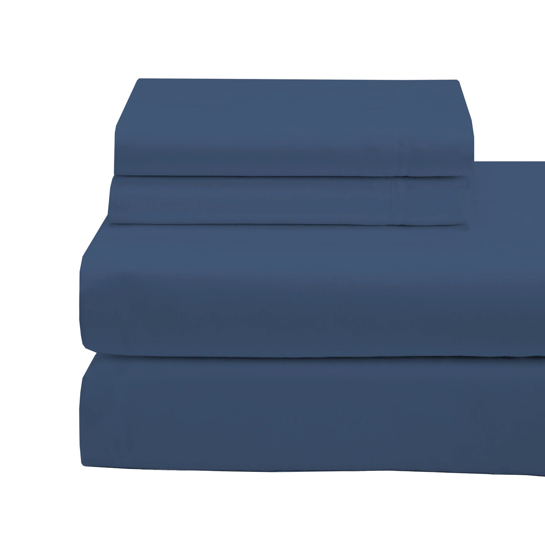 Cotton House 100% Organic Cotton King Sheet Set - 500 Thread Count Navy