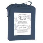 Cotton House 100% Organic Cotton King Sheet Set - 500 Thread Count Navy